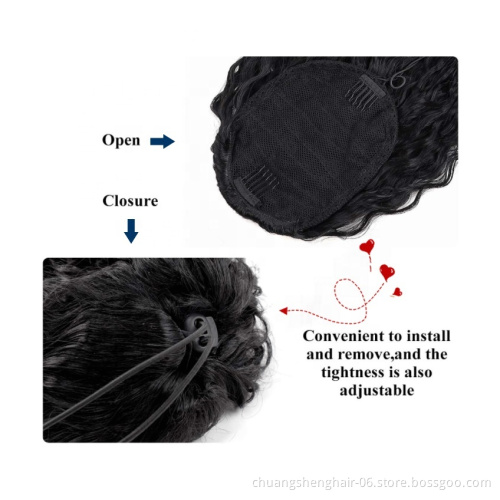 African female wig Braided Clip Afro Long Extensions Synthetic Curly Toupee Hair Ponytails expression braiding hair extension